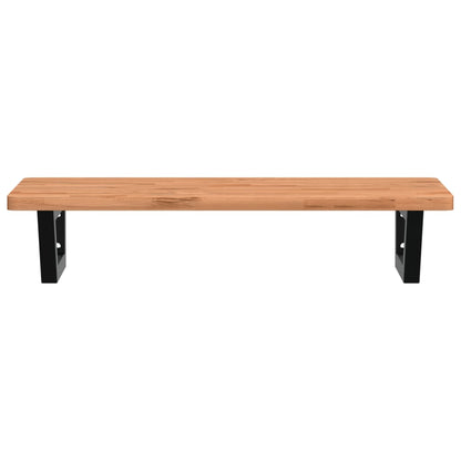vidaXL Basin Shelf Wall Mounted Steel and Solid Wood Beech