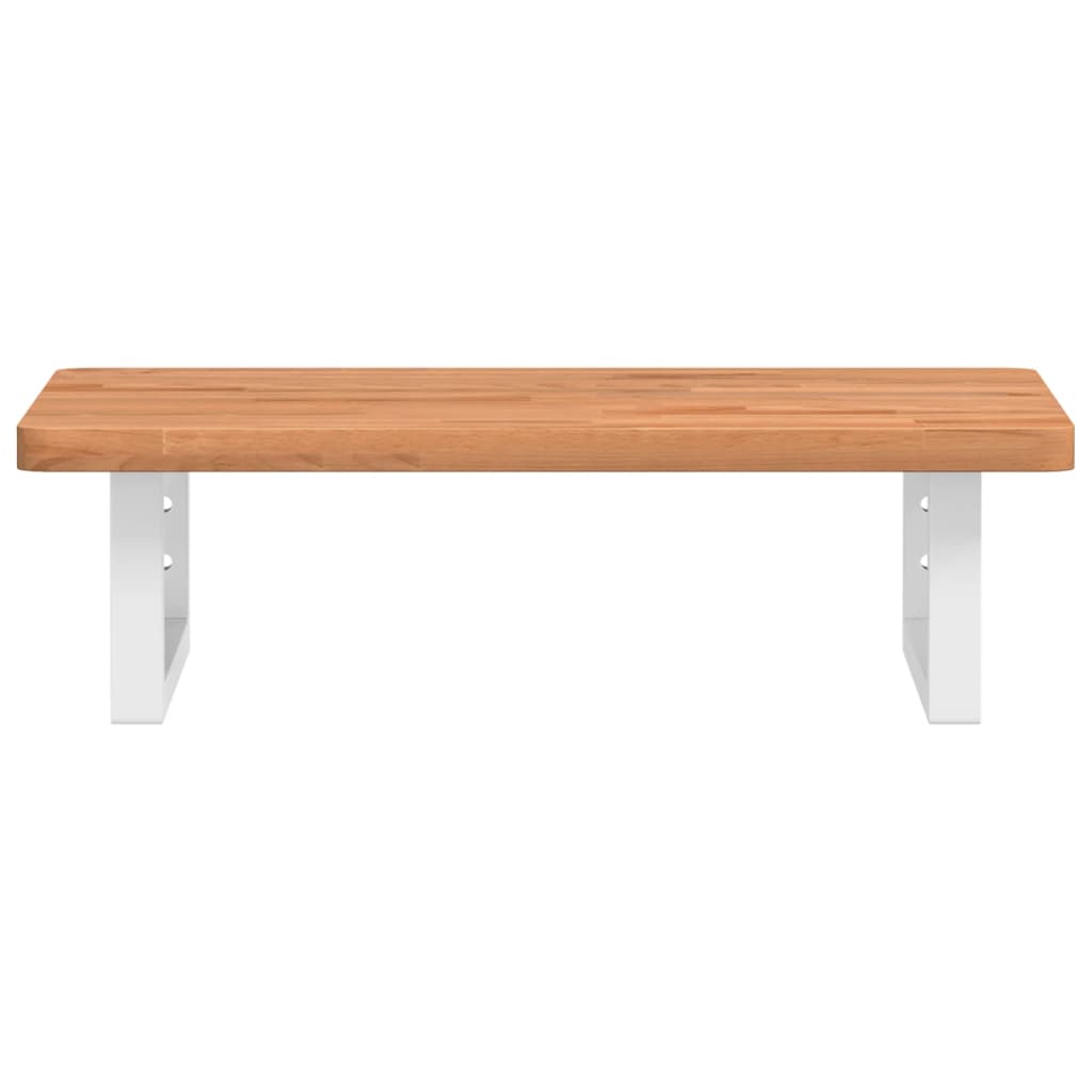 vidaXL Basin Shelf Wall Mounted Steel and Solid Wood Beech