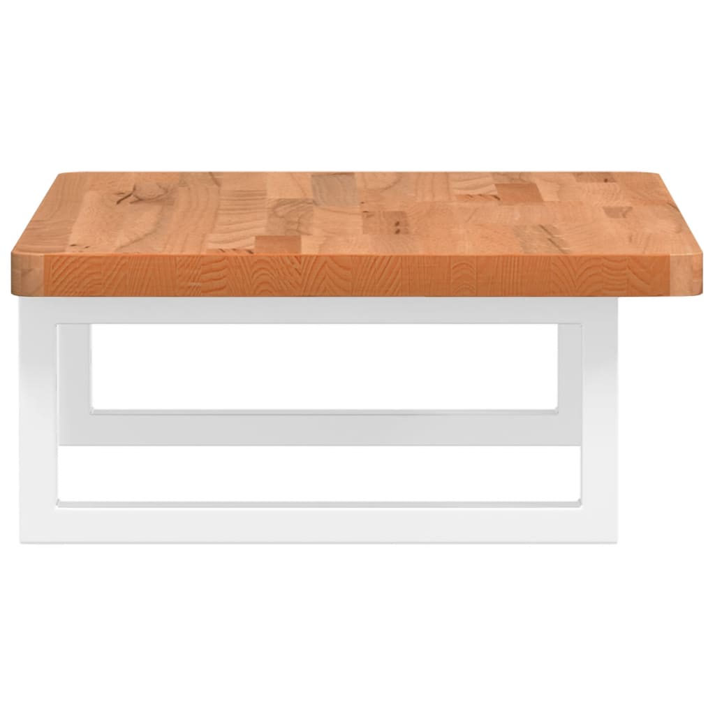vidaXL Basin Shelf Wall Mounted Steel and Solid Wood Beech