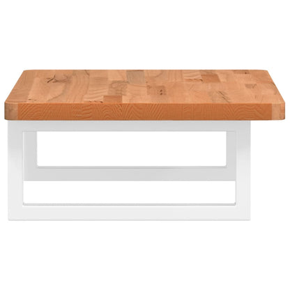 vidaXL Basin Shelf Wall Mounted Steel and Solid Wood Beech