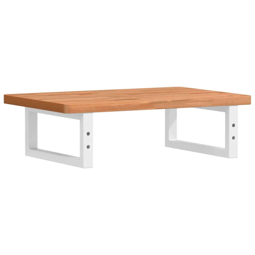 vidaXL Basin Shelf Wall Mounted Steel and Solid Wood Beech