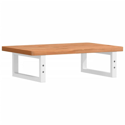 vidaXL Basin Shelf Wall Mounted Steel and Solid Wood Beech