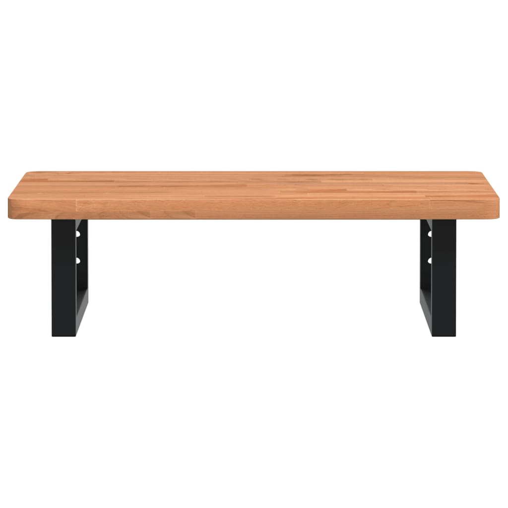 vidaXL Basin Shelf Wall Mounted Steel and Solid Wood Beech