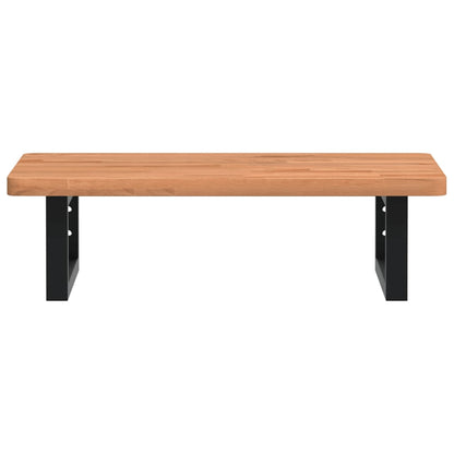 vidaXL Basin Shelf Wall Mounted Steel and Solid Wood Beech