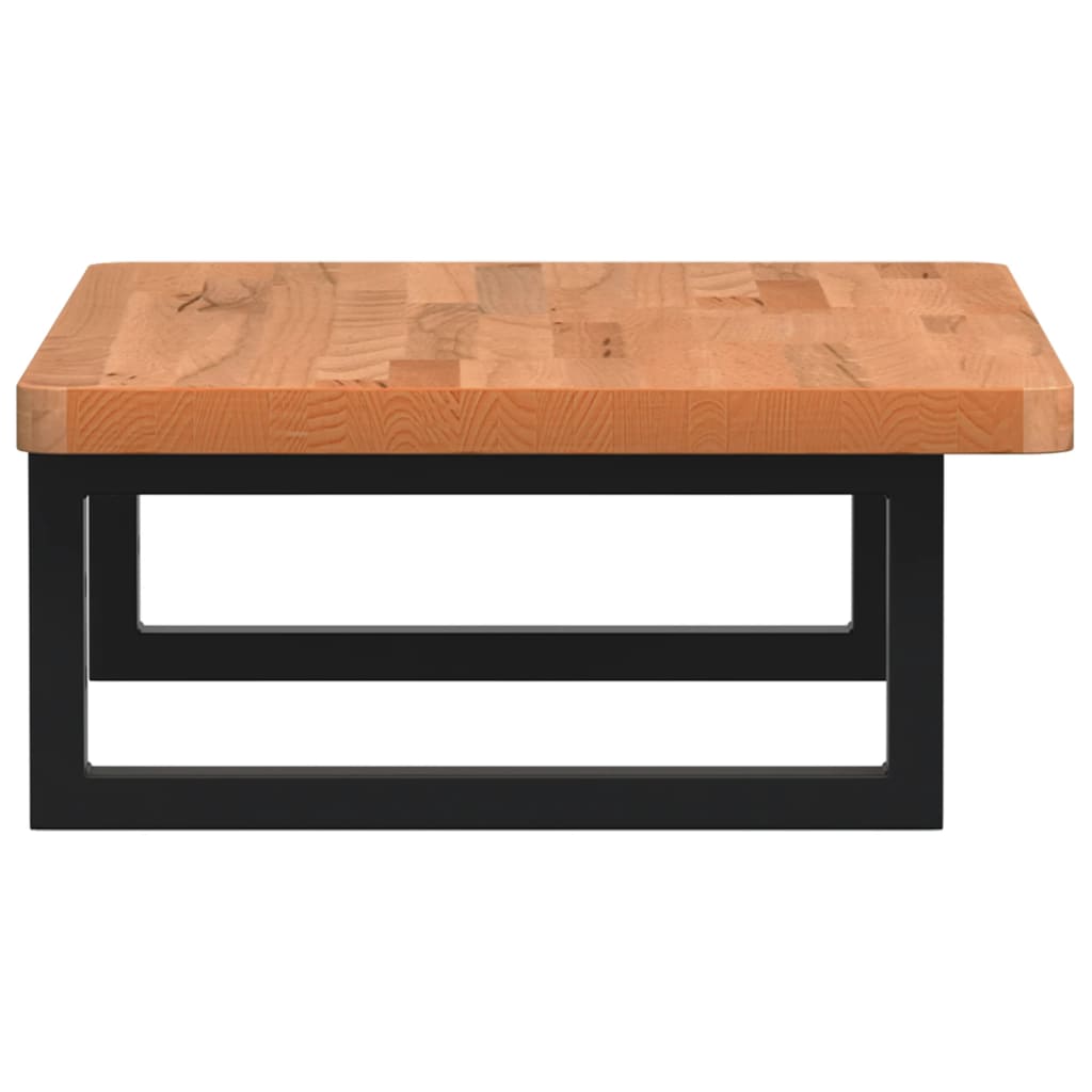vidaXL Basin Shelf Wall Mounted Steel and Solid Wood Beech