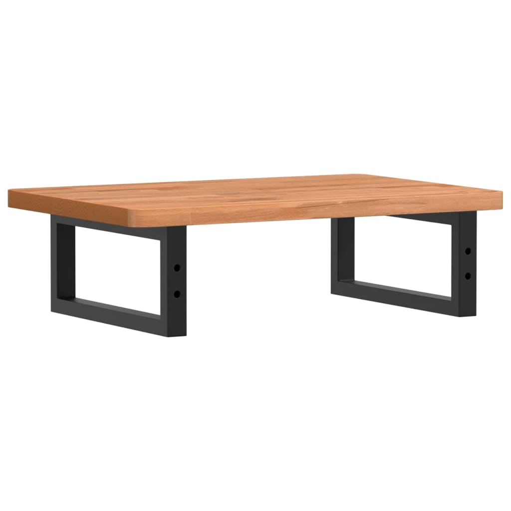 vidaXL Basin Shelf Wall Mounted Steel and Solid Wood Beech