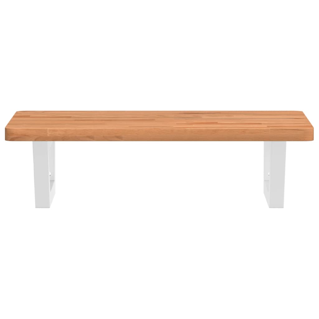 vidaXL Basin Shelf Wall Mounted Steel and Solid Wood Beech