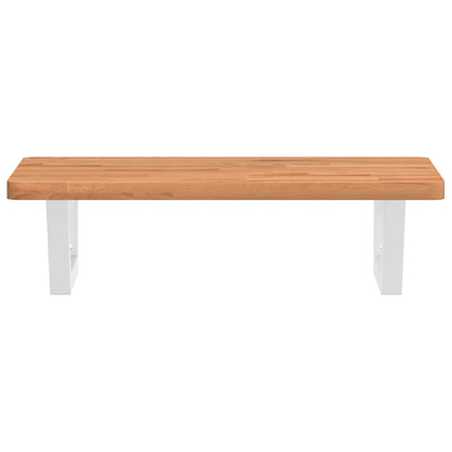 vidaXL Basin Shelf Wall Mounted Steel and Solid Wood Beech