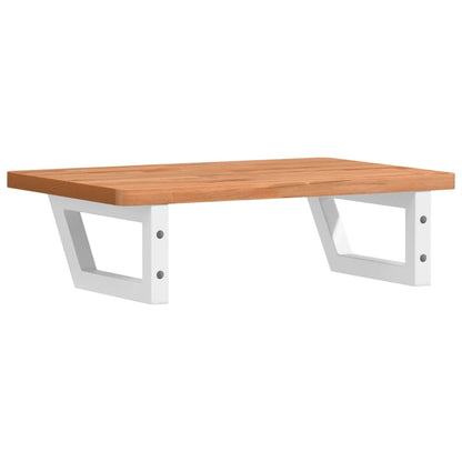 vidaXL Basin Shelf Wall Mounted Steel and Solid Wood Beech
