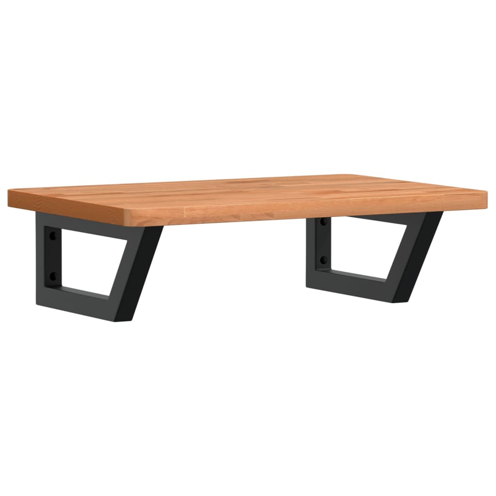 vidaXL Basin Shelf Wall Mounted Steel and Solid Wood Beech