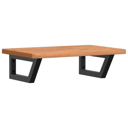 vidaXL Basin Shelf Wall Mounted Steel and Solid Wood Beech