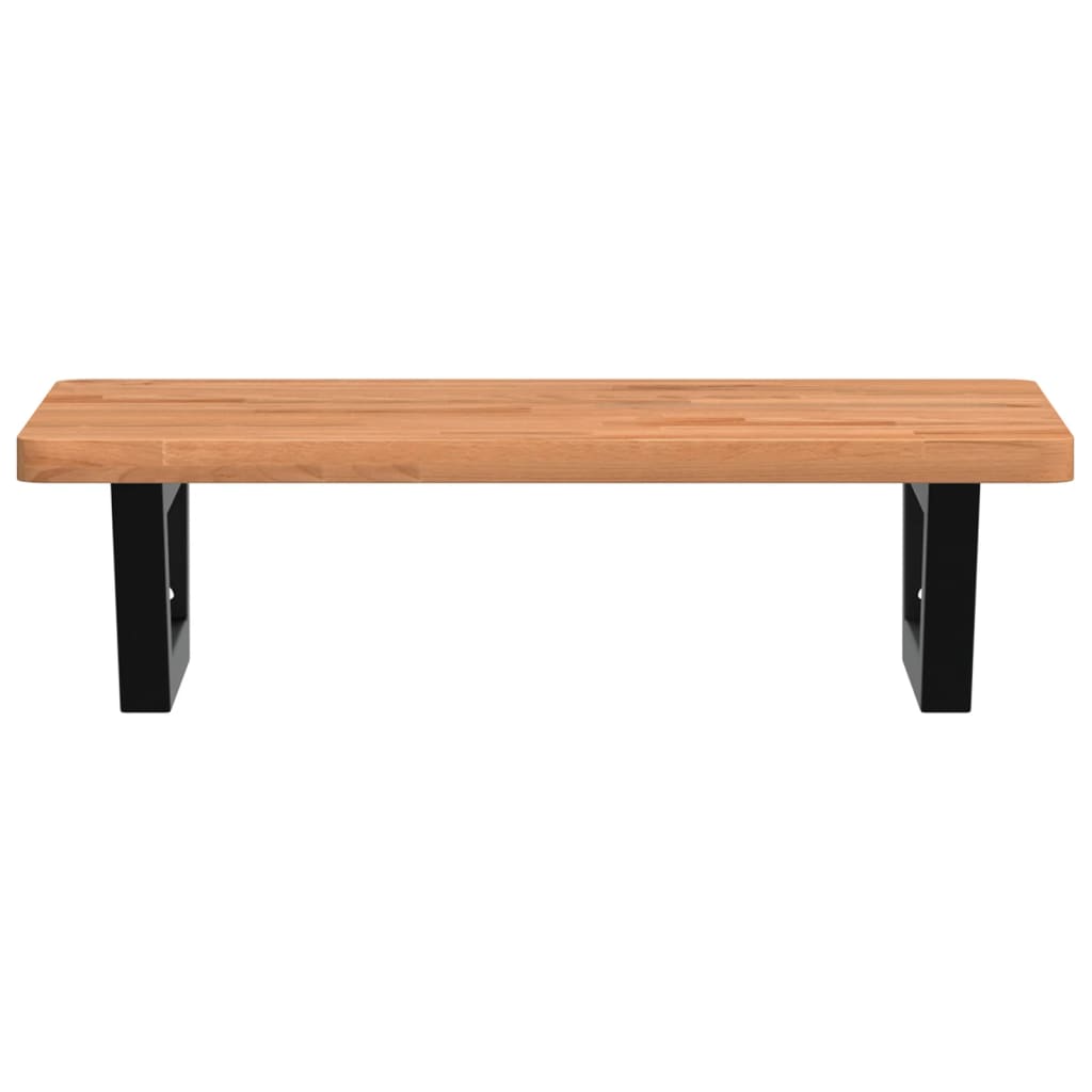 vidaXL Basin Shelf Wall Mounted Steel and Solid Wood Beech