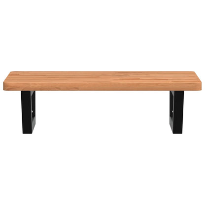 vidaXL Basin Shelf Wall Mounted Steel and Solid Wood Beech