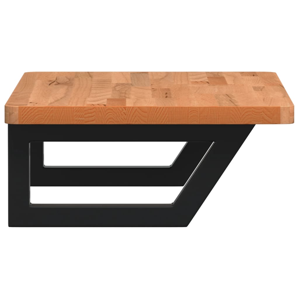 vidaXL Basin Shelf Wall Mounted Steel and Solid Wood Beech