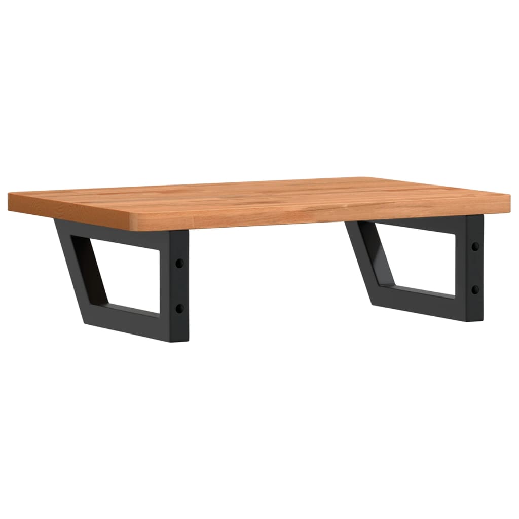 vidaXL Basin Shelf Wall Mounted Steel and Solid Wood Beech