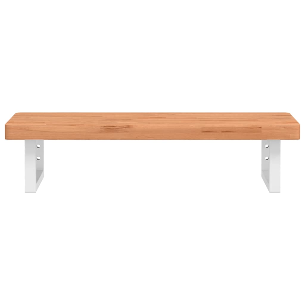 vidaXL Basin Shelf Wall Mounted Steel and Solid Wood Beech