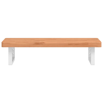 vidaXL Basin Shelf Wall Mounted Steel and Solid Wood Beech