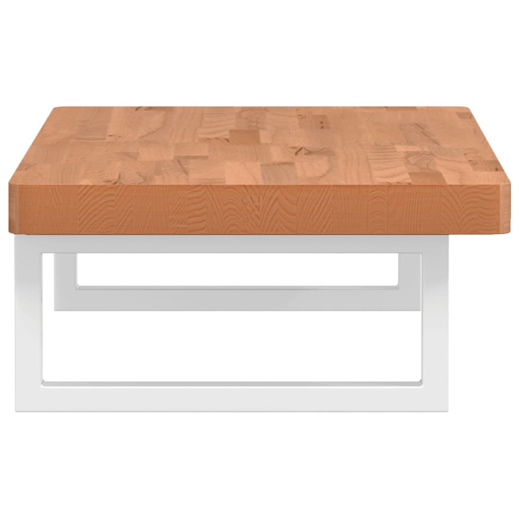 vidaXL Basin Shelf Wall Mounted Steel and Solid Wood Beech