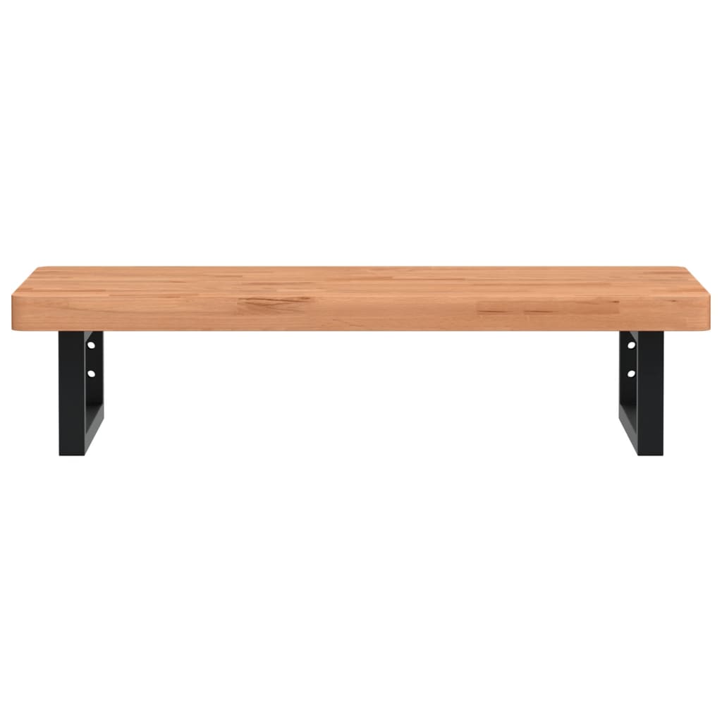 vidaXL Basin Shelf Wall Mounted Steel and Solid Wood Beech