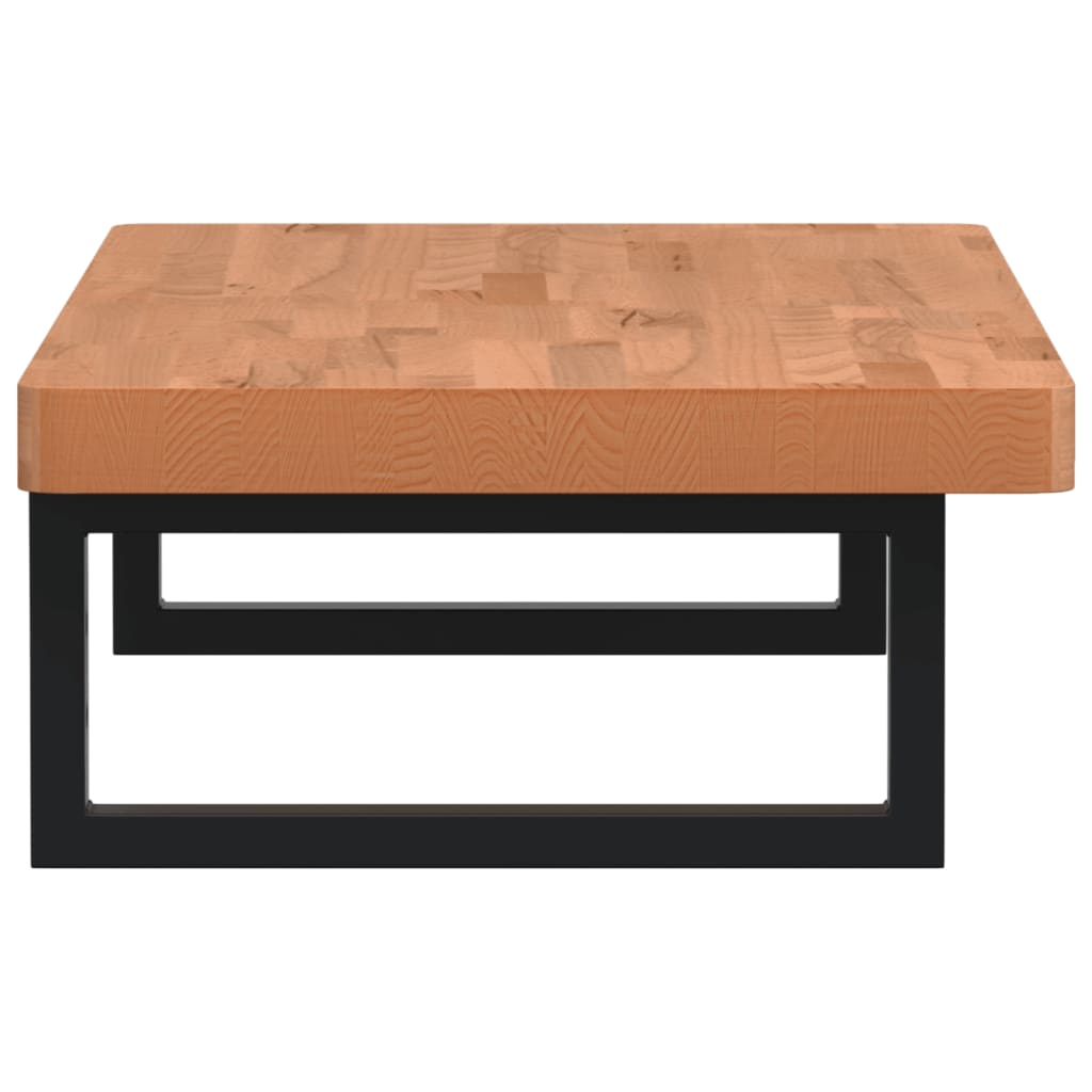 vidaXL Basin Shelf Wall Mounted Steel and Solid Wood Beech