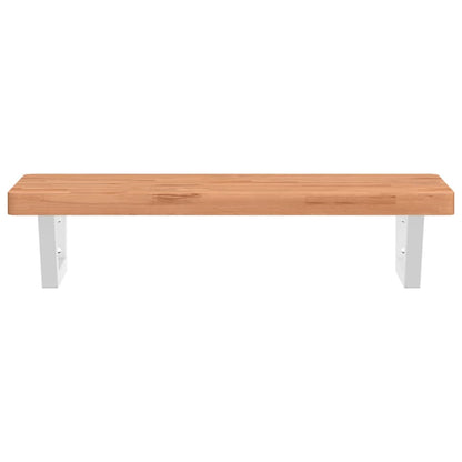 vidaXL Basin Shelf Wall Mounted Steel and Solid Wood Beech