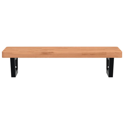 vidaXL Basin Shelf Wall Mounted Steel and Solid Wood Beech