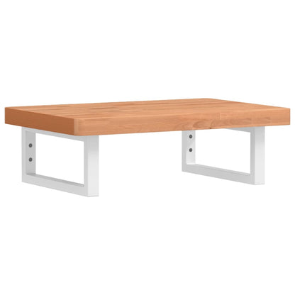 vidaXL Basin Shelf Wall Mounted Steel and Solid Wood Beech