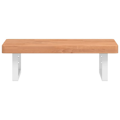 vidaXL Basin Shelf Wall Mounted Steel and Solid Wood Beech