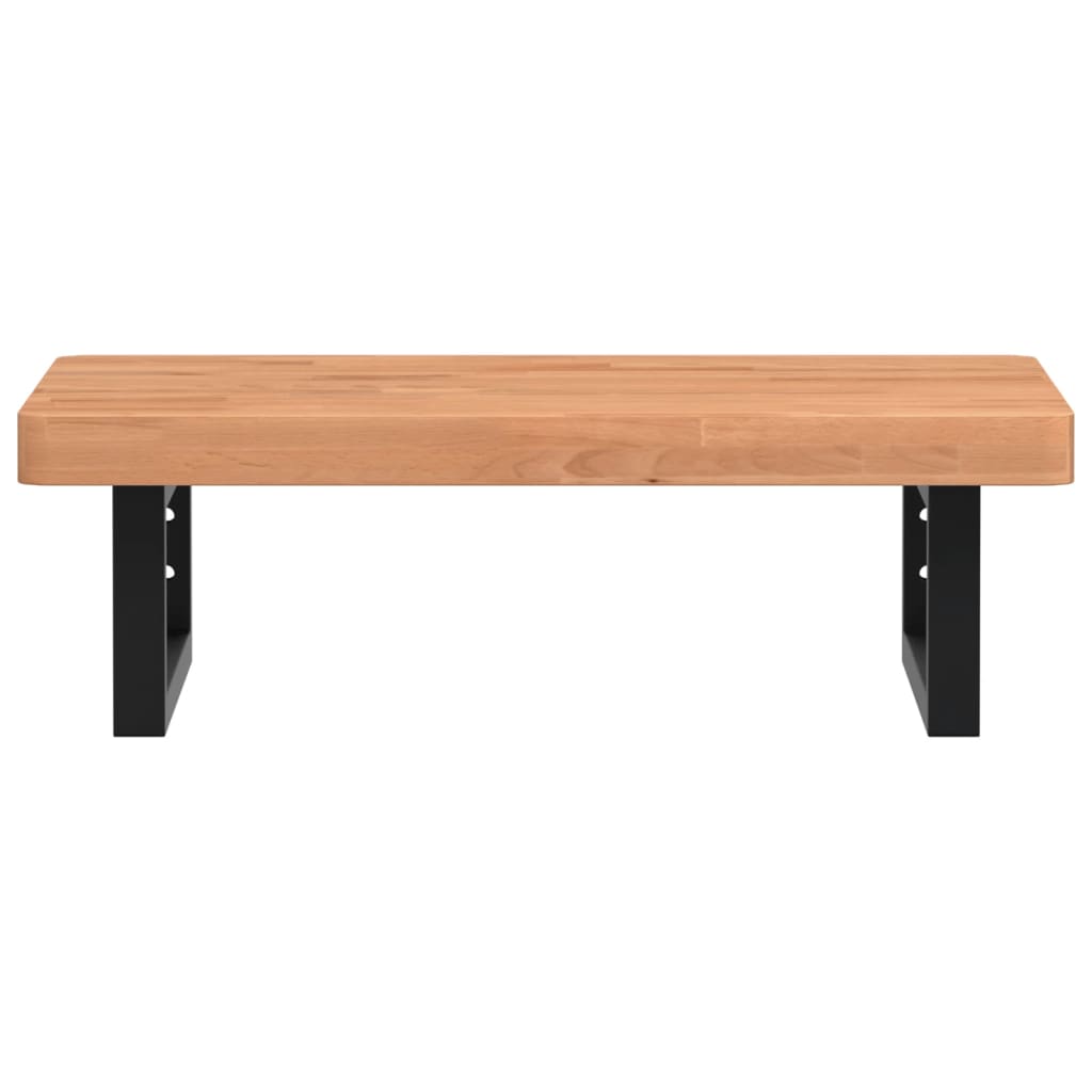 vidaXL Basin Shelf Wall Mounted Steel and Solid Wood Beech