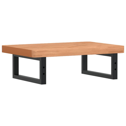 vidaXL Basin Shelf Wall Mounted Steel and Solid Wood Beech