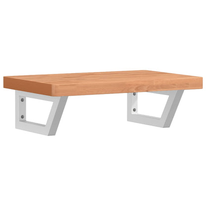 vidaXL Basin Shelf Wall Mounted Steel and Solid Wood Beech