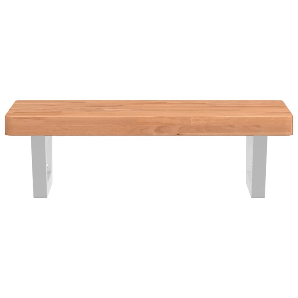vidaXL Basin Shelf Wall Mounted Steel and Solid Wood Beech