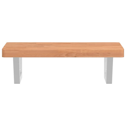 vidaXL Basin Shelf Wall Mounted Steel and Solid Wood Beech
