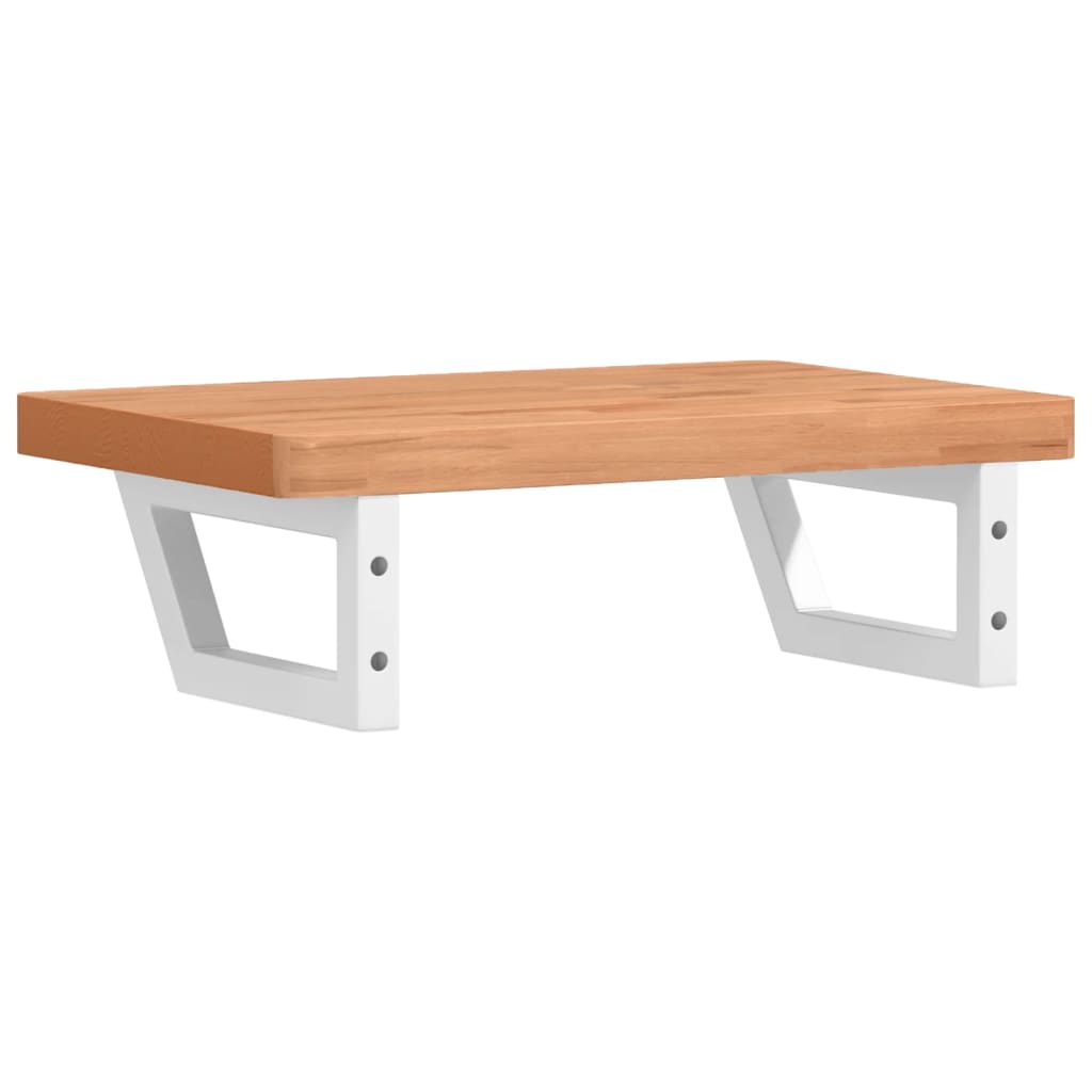 vidaXL Basin Shelf Wall Mounted Steel and Solid Wood Beech