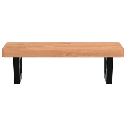 vidaXL Basin Shelf Wall Mounted Steel and Solid Wood Beech