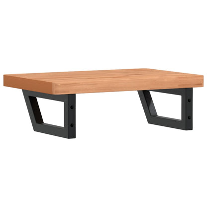 vidaXL Basin Shelf Wall Mounted Steel and Solid Wood Beech