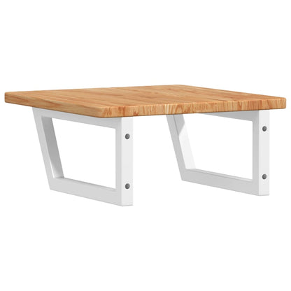 vidaXL Basin Shelf Wall Mounted Steel and Solid Wood Oak