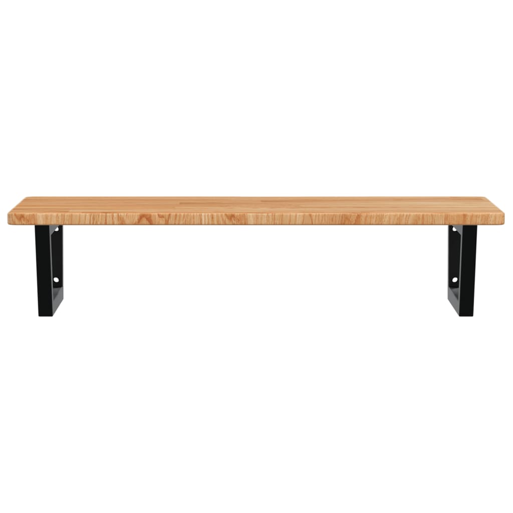 vidaXL Basin Shelf Wall Mounted Steel and Solid Wood Oak