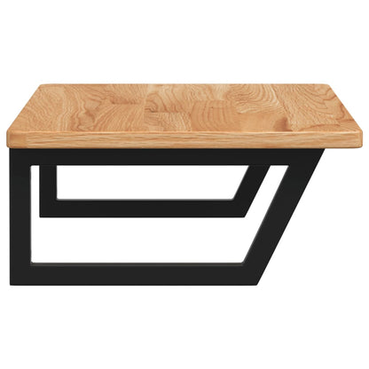 vidaXL Basin Shelf Wall Mounted Steel and Solid Wood Oak