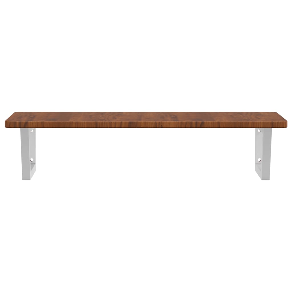 vidaXL Basin Shelf Wall Mounted Steel and Solid Wood Oak