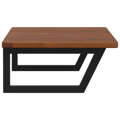 vidaXL Basin Shelf Wall Mounted Steel and Solid Wood Oak