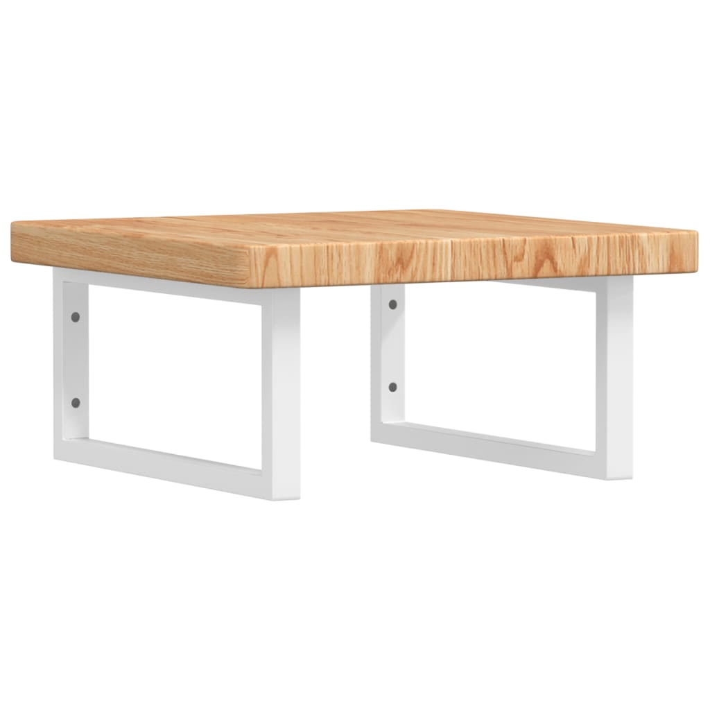 vidaXL Basin Shelf Wall Mounted Steel and Solid Wood Oak