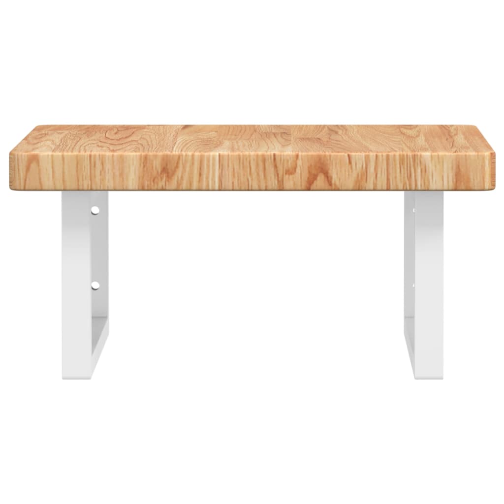 vidaXL Basin Shelf Wall Mounted Steel and Solid Wood Oak