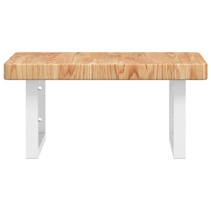 vidaXL Basin Shelf Wall Mounted Steel and Solid Wood Oak