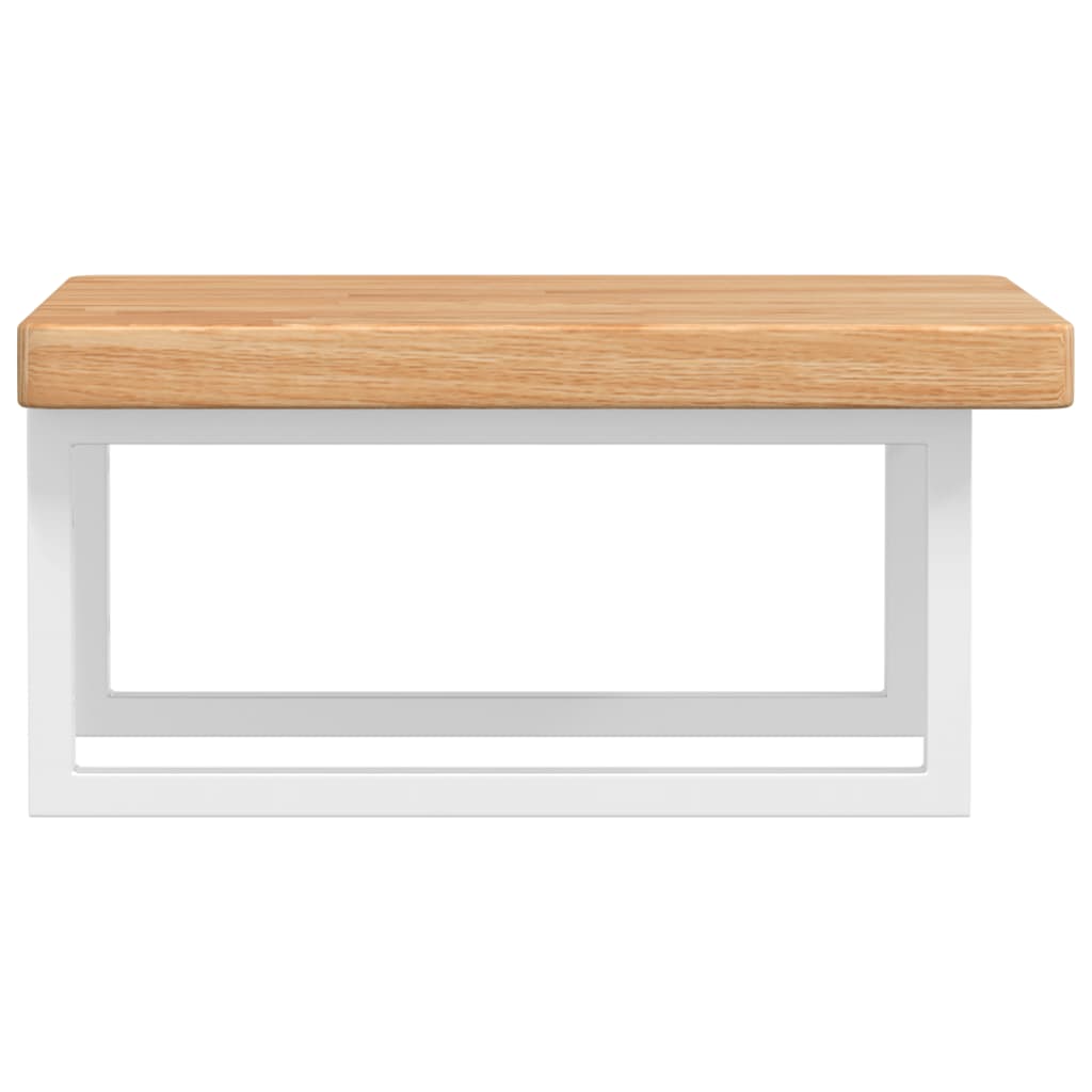 vidaXL Basin Shelf Wall Mounted Steel and Solid Wood Oak
