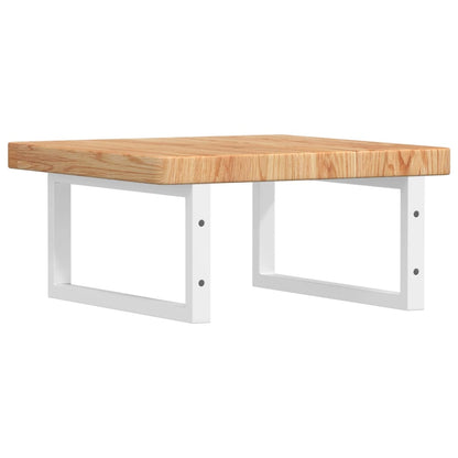 vidaXL Basin Shelf Wall Mounted Steel and Solid Wood Oak