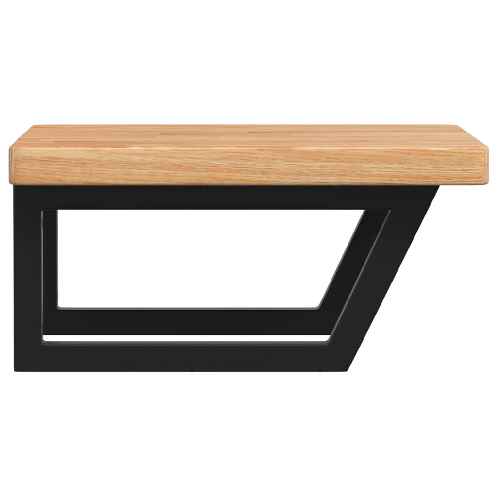 vidaXL Basin Shelf Wall Mounted Steel and Solid Wood Oak