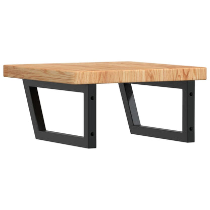 vidaXL Basin Shelf Wall Mounted Steel and Solid Wood Oak