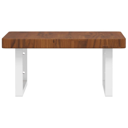 vidaXL Basin Shelf Wall Mounted Steel and Solid Wood Oak