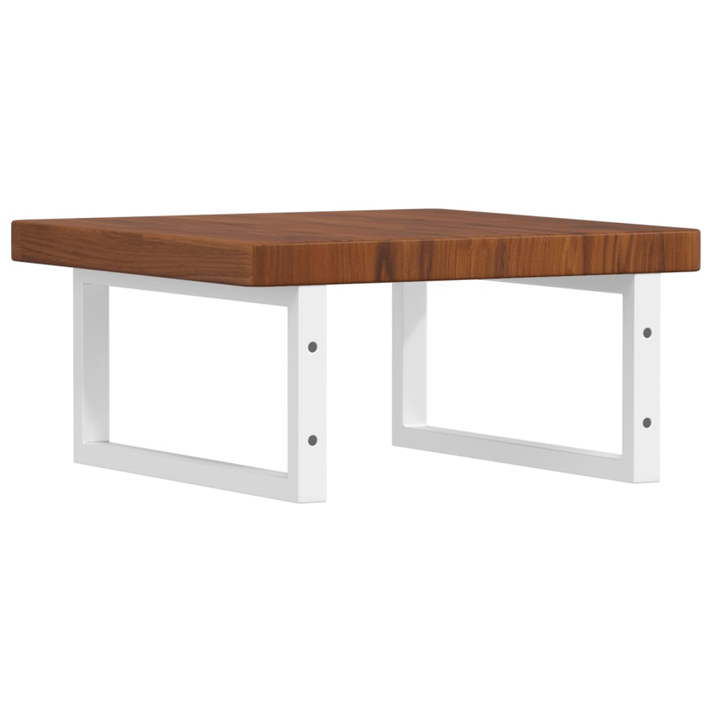 vidaXL Basin Shelf Wall Mounted Steel and Solid Wood Oak